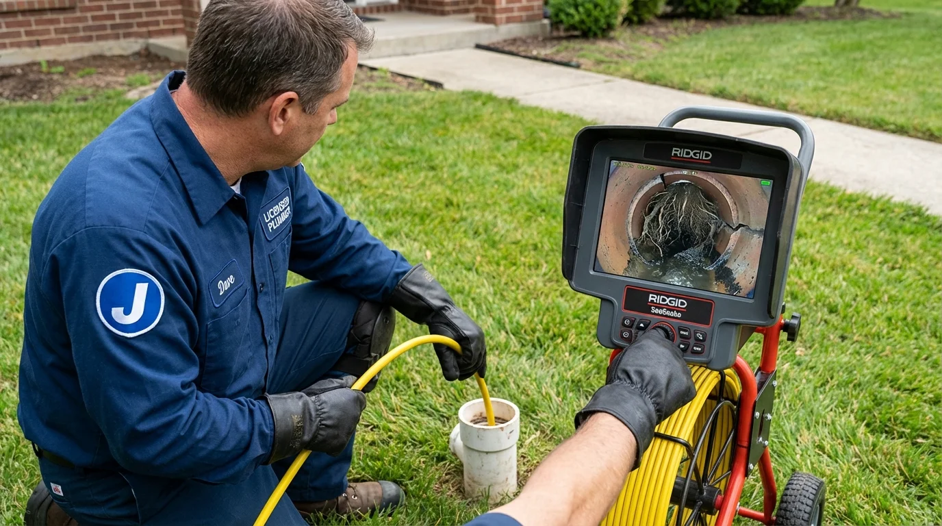 Sewer camera inspection being performed by Johns Plumbing LLC in Wolfe City